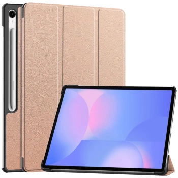 Etui z klapką Bizon Case Tab Croc do Galaxy Tab S10 FE Plus, różowozłote