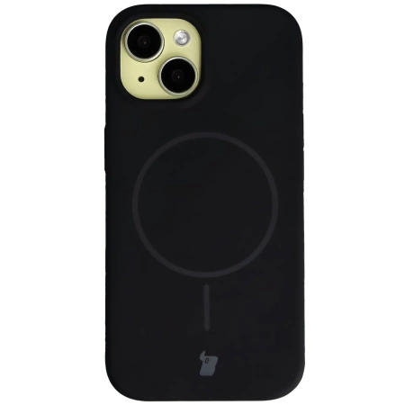 Silikonowe etui z pierścieniem magnetycznym Bizon Soft Case Magnetic do iPhone 15, czarne