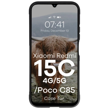 Pancerne etui Bizon Case Tur do Xiaomi Redmi 15C 4G / 5G / POCO C85 4G, czarne