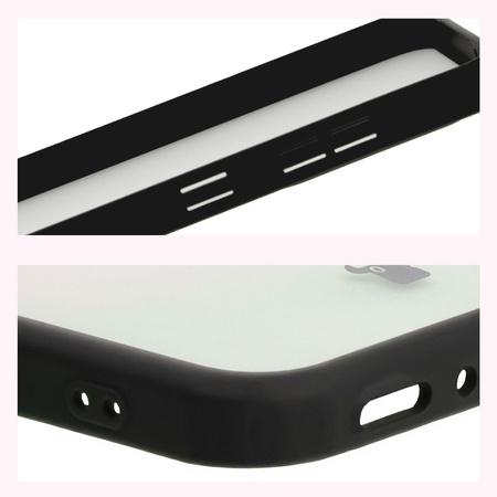 Etui Bizon Case Angelo do Galaxy A36 5G, półprzezroczyste z czarną ramką