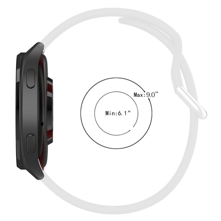 Pasek silikonowy do smartwatcha, Bizon Strap Watch Silicone Pro N, Quick Release 22 mm, biały