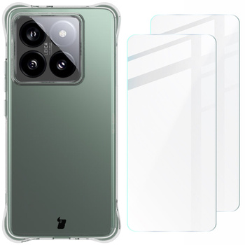 Etui + 2x szkło Bizon Case Clear Pack do Xiaomi 14T Pro, przezroczyste