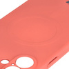 Silikonowe etui z pierścieniem magnetycznym Bizon Case Silicone Magnetic do iPhone 16 Plus, brudnoróżowe