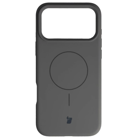 Silikonowe etui z pierścieniem magnetycznym Bizon Soft Case Magnetic do iPhone 17 Pro Max, grafitowe