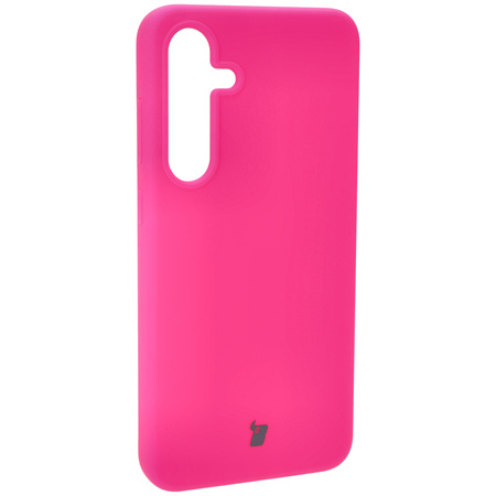 Silikonowe etui Bizon Soft Case do Galaxy S24 Plus, neonowo-różowe