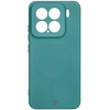 Silikonowe etui z pierścieniem magnetycznym Bizon Case Silicone Magnetic Sq do Xiaomi 15, ciemnozielone