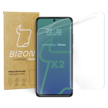 Folia hydrożelowa na ekran Bizon Glass Hydrogel, Poco X4 Pro 5G, 2 sztuki