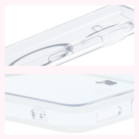 Etui z pierścieniem magnetycznym Bizon Case CrystalO do Xiaomi POCO F7 Ultra, przezroczyste
