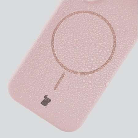 Silikonowe etui z pierścieniem magnetycznym Bizon Soft Case Magnetic do iPhone 16 Pro, jasnoróżowe