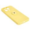Etui Bizon Case Silicone Ring Sq do Apple iPhone 15 Pro, żółte