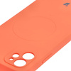 Etui silikonowe z pierścieniem magnetycznym Bizon Case Silicone Magnetic do iPhone 11, marchewkowe