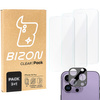 3x Szkło + szybka na aparat BIZON Clear 2 Pack do iPhone 16 Pro Max