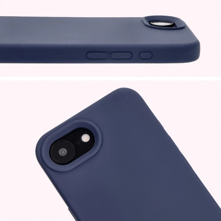 Silikonowe etui Bizon Soft Case do iPhone 16e, ciemnoniebieskie