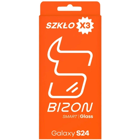 Szkło ochronne 2.5D Bizon Smart Glass do Galaxy S24, 3 sztuki