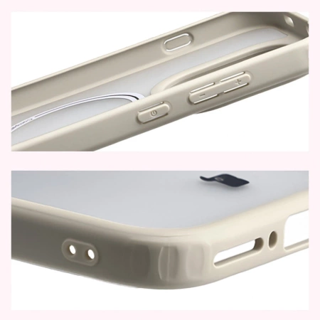 Etui z pierścieniem magnetycznym Bizon Case MatteO do OnePlus 15, przydymione-beżowe