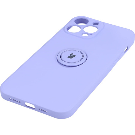 Etui Bizon Case Silicone Ring do iPhone 13 Pro Max, fioletowe