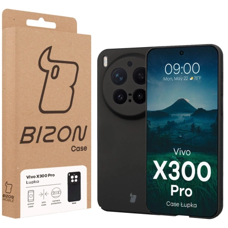 Etui Bizon Case Łupka do Vivo X300 Pro, czarne