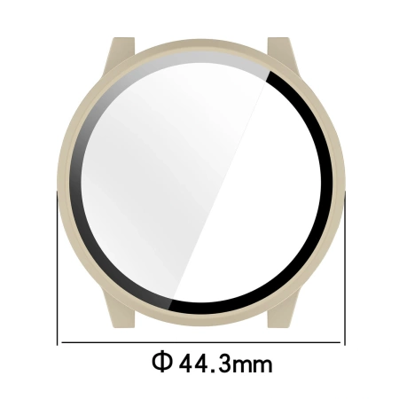 Etui ze szkłem do zegarka Bizon Case Watch Adamo do Garmin Venu 4 41 mm, beżowe