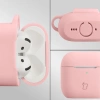 Silikonowe etui z karabińczykiem Bizon Case Headphone Silicone do AirPods 4, jasnoróżowe