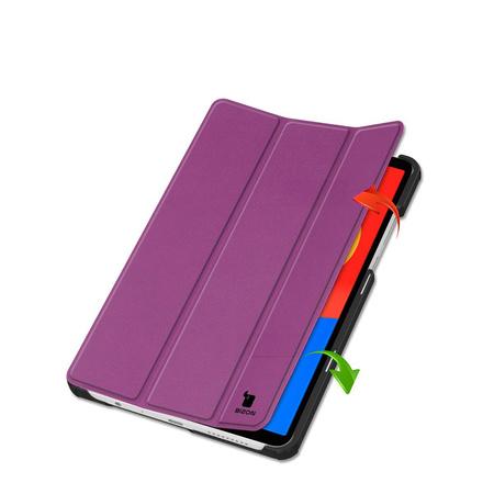 Etui z klapką Bizon Case Tab Croc do Xiaomi Redmi Pad SE 8.7, ciemnofioletowe