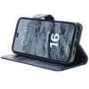 Etui z klapką Bizon Case Pocket do iPhone 16, granatowe