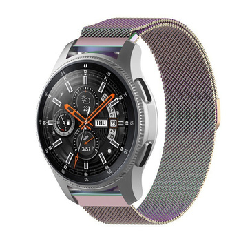 Pasek ze stali nierdzewnej do smartwatcha, Bizon Strap Watch Chain, Quick Release 18 mm, tęczowy