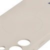 Silikonowe etui z pierścieniem magnetycznym Bizon Case Silicone Magnetic do Galaxy S25 / Galaxy S24, beżowe