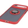 Etui z uchwytem na palec Bizon Case Hybrid Ring do iPhone Air, przydymione z czerwoną ramką