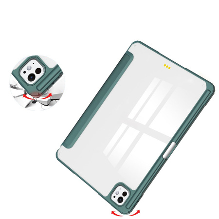 Etui Bizon Case Tab Clear Matt do iPad Pro 13" 2025 / 2024, ciemnozielone