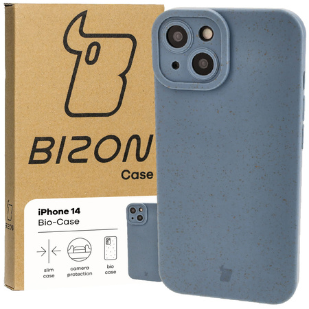 Ekologiczne etui Bizon Bio-Case do iPhone 14, niebieskie
