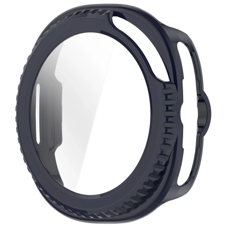 Etui ze szkłem do zegarka Bizon Case+Glass Watch do Samsung Galaxy Watch 8 Classic 46 mm, niebieskie