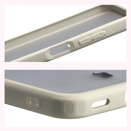 Etui Bizon Case Angelo do Galaxy A17 5G, półprzezroczyste z beżową ramką