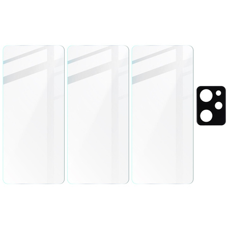 3x Szkło hartowane + szybka na aparat Bizon Glass Clear 2 Pack do Poco X5 Pro