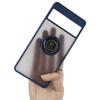 Etui z uchwytem na palec Bizon Case Hybrid Ring do Google Pixel 7 Pro, przydymione z granatową ramką