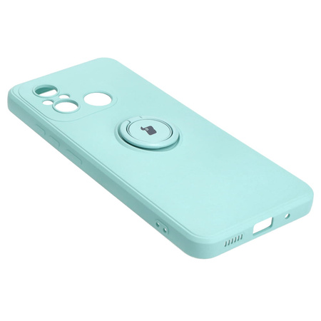 Etui Bizon Case Silicone Ring Sq do Xiaomi Redmi 12C, turkusowe