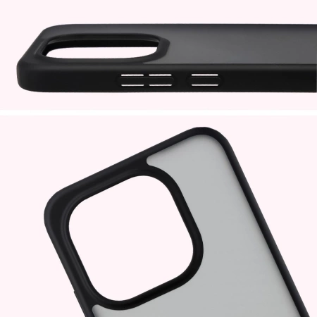 Etui Bizon Case Angelo do Xiaomi 15T, przydymione z czarną ramką