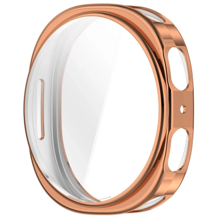 Etui z osłoną ekranu Bizon Case Watch Felipe do Galaxy Watch 8 44 mm, różowozłote