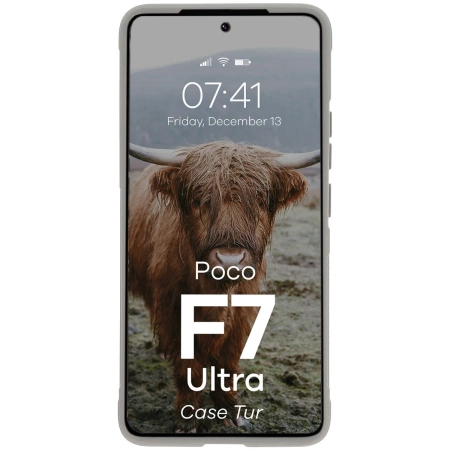 Pancerne etui Bizon Case Tur do Xiaomi Poco F7 Ultra, jasnoszare