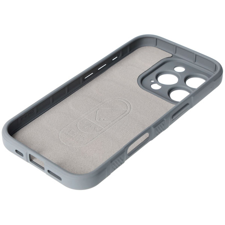 Pancerne etui Bizon Case Tur do iPhone 16 Pro, jasnoszare