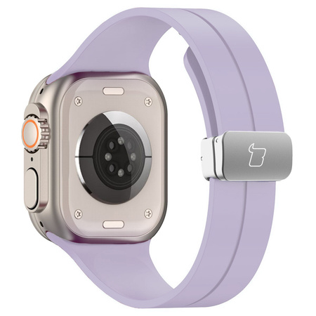 Silikonowy pasek Bizon Strap Watch Silicone L do Apple Watch 44/45/46/49 mm, lawendowy