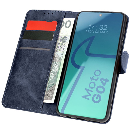 Etui z klapką Bizon Case Pocket do Motorola Moto G04 / G24, granatowe