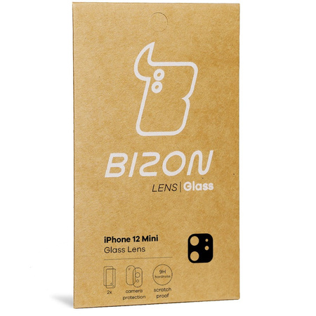 Szkło na aparat Bizon Glass Silk Lens dla iPhone 12 Mini, 2 sztuki