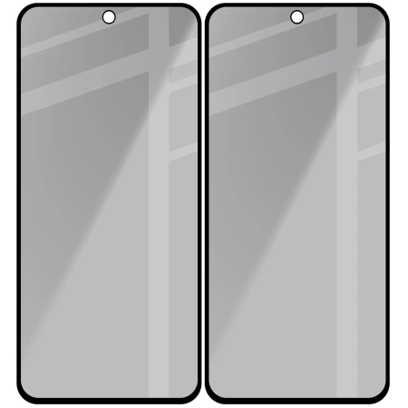 Prywatyzujące szkło hartowane Bizon Glass Edge Shadow Duo do Galaxy M35 5G / A35 5G / A55 5G, przyciemniane z czarną ramką, 2 sztuki