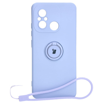 Etui Bizon Case Silicone Ring Sq do Xiaomi Redmi 12C, jasnofioletowe