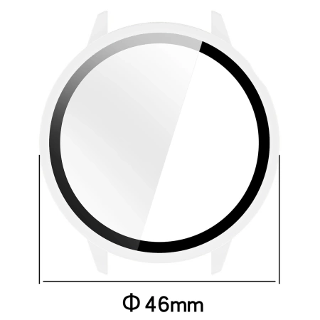Etui ze szkłem do zegarka Bizon Case+Glass Watch do OnePlus Watch 3 43 mm, przeźroczyste