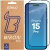 Szkło hartowane Bizon Glass Edge Duo do iPhone 15 Pro, czarna ramka, 2 sztuki