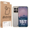 Etui Bizon Case Angelo do Xiaomi 15T Pro, półprzezroczyste z beżową ramką