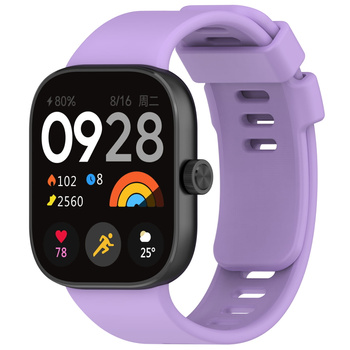 Pasek Bizon Strap Watch Silicone B do Xiaomi Redmi Watch 5/4 / Smart Band 9/8 Pro, fioletowy