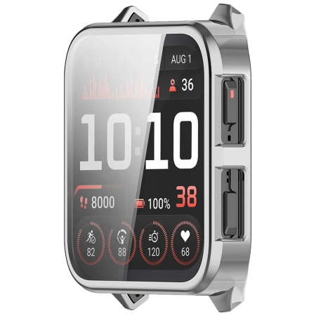Etui z osłoną ekranu Bizon Case Watch Felipe do Garmin Venu X1, srebrne