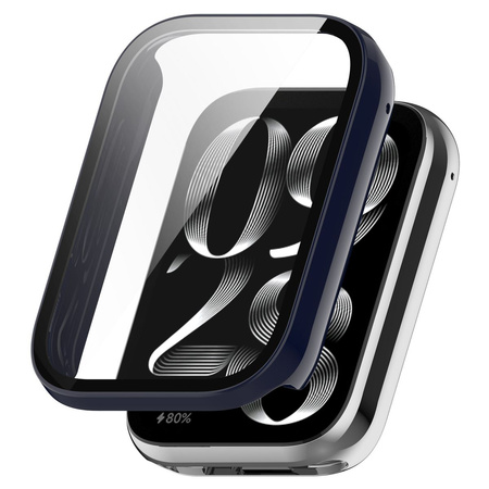Etui ze szkłem do zegarka Bizon Case+Glass Watch do Xiaomi Mi Smart Band 9 Pro, niebieskie